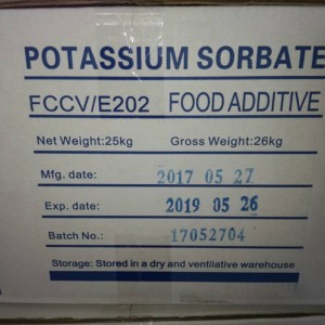 Poudre de sorbate de potassium d'agents de conservation de poudre blanche courante de catégorie comestible